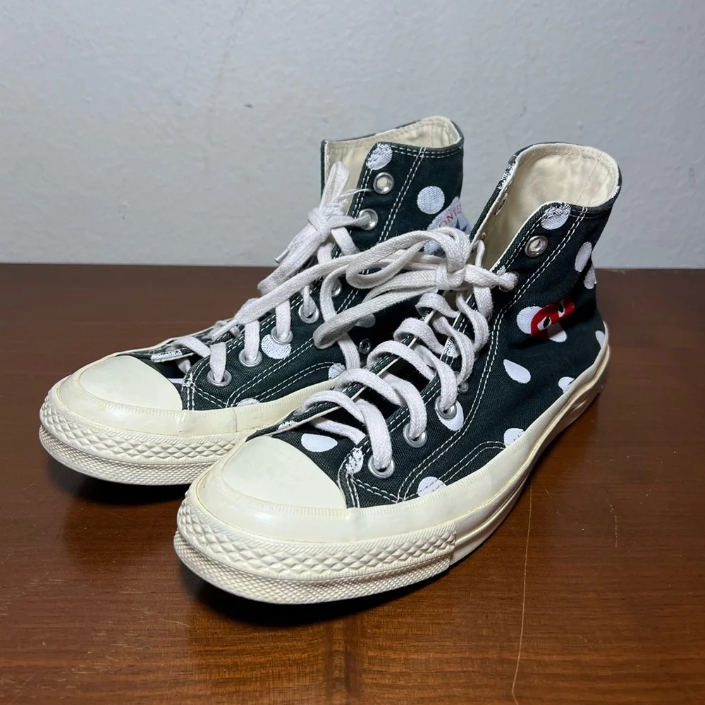 Comme des Garçons PLAY×Converse Chuck Taylor All Star High-Top Sneakers Size 7 - Picture 1 of 9